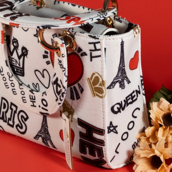 3 AM Forever Fashionnovab Graffiti Bag Clutches Color White - Picture 7 of 10